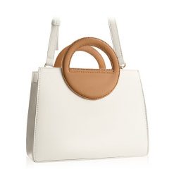 Usztywniana torebka damska MILEY BETLEWSKI® ecru. Białe torebki klasyczne damskie ze skóry ekologicznej, na ramię, bez dodatków. Za 139.99 zł.