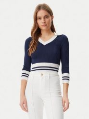 Guess Sweter W5GR46 Z3L10 Granatowy Regular Fit. Niebieskie swetry klasyczne damskie Guess, l, z wiskozy, bez kołnierzyka. Za 189.99 zł.