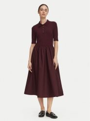 Tommy Hilfiger Sukienka codzienna WW0WW52227 Bordowy Regular Fit. Czerwone sukienki damskie Tommy Hilfiger, bez wzorów, z bawełny, bez ramiączek. Za 649.99 zł.