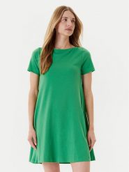United Colors Of Benetton Sukienka codzienna 3Z1RDV01E Zielony Regular Fit. Zielone sukienki damskie United Colors Of Benetton, bez wzorów, z bawełny, bez ramiączek. Za 139.99 zł.