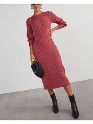 Milan Kiss Sukienka dzianinowa w kolorze różowym rozmiar: L. Różowe sukienki damskie Milan Kiss, bez wzorów, z dzianiny, bez ramiączek. Za 165.99 zł.