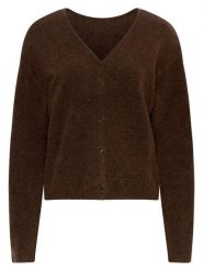 MOSS COPENHAGEN Kardigan "Milania" w kolorze ciemnobrązowym rozmiar: S/M. Brązowe kardigany damskie Moss Copenhagen, m, bez wzorów, z poliamidu. Za 236.05 zł.