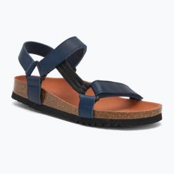 Sandały Scholl Heaven Ad Med. Niebieskie sandały damskie Scholl, bez wzorów, z materiału, bez obcasa, bez zapięcia. Za 279.99 zł.