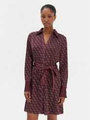 Guess Sukienka koszulowa W6RK90 WF1T2 Bordowy Regular Fit. Czerwone sukienki damskie Guess, z aplikacjami, z syntetyku, bez ramiączek. Za 619.99 zł.