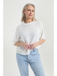 Josephine & Co Koszulka "Joyce" w kolorze białym rozmiar: XL. Białe bluzki damskie Josephine & Co, xl, bez wzorów, z wełny, bez kołnierzyka, bez ramiączek. Za 195.99 zł.