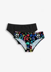 Figi bikini (2 szt.). Czarne bikini bonprix, bez wzorów. Za 31.98 zł.