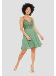 SWING Sukienka w kolorze zielonym rozmiar: 40. Zielone sukienki damskie Swing, bez wzorów, bez ramiączek. Za 308.91 zł.