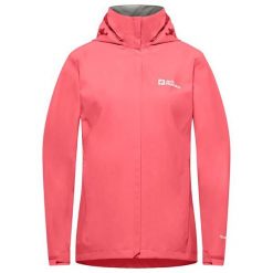 Kurtka przeciwdeszczowa damska Jack Wolfskin Trailtime 2L. Czerwone kurtki damskie Jack Wolfskin, l, bez wzorów, bez kaptura. Za 399.99 zł.