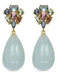 Luxenter Kolczyki-wkrętki z kwarcem i cyrkoniami rozmiar: onesize. Żółte kolczyki damskie Luxenter, z cyrkonią, srebrne. Za 260.99 zł.