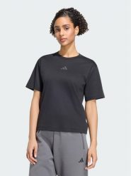 Adidas T-Shirt 165589 Czarny Regular Fit. Czarne t-shirty damskie Adidas, s, bez wzorów, bez kołnierzyka. Za 178.99 zł.