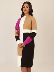 APART Sukienka w kolorze karmelowo-czarno-różowym rozmiar: 38. Brązowe sukienki damskie Apart, bez wzorów, z kaszmiru, bez ramiączek. Za 230.99 zł.