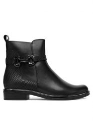 Caprice Botki 9-25312-45 Czarny. Czarne botki damskie Caprice, ze skóry, bez obcasa, na płaskiej podeszwie, bez zapięcia. Za 589.99 zł.