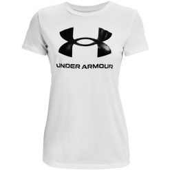 Koszulka damska Under Armour Live Sportstyle Graphic biała. Białe koszulki damskie Under Armour, xl, bez wzorów, bez ramiączek. Za 52.90 zł.