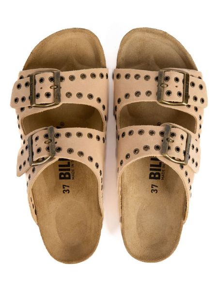 Billowy Skórzane klapki w kolorze jasnoróżowym rozmiar: 37. Różowe klapki damskie Billowy, bez wzorów, z otwartym noskiem, bez obcasa, bez zapięcia. Za 110.04 zł.