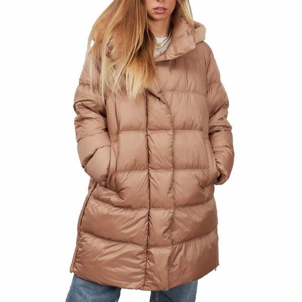 Kurtka GEOX W TAHINA LONG JKT Brązowy. Brązowe kurtki damskie Geox, bez wzorów, z tkaniny, bez kaptura. Za 776.99 zł.