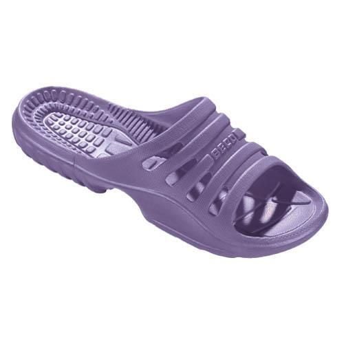 Klapki damskie Beco lawendowe. Brązowe klapki damskie 47 Brand, bez wzorów, z materiału, bez obcasa, bez zapięcia. Za 191.99 zł.