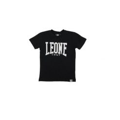 T-shirt z krótkim rękawem, nadrukiem Basic i logo. Czarne t-shirty damskie LEONE 1947 APPAREL, bez wzorów, bez kołnierzyka. Za 42.06 zł.