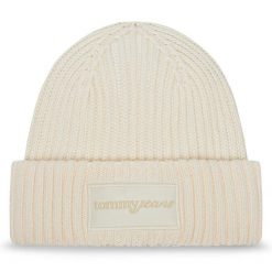 Czapka Tommy Jeans. Białe czapki damskie Tommy Jeans, na zimę, bez wzorów, z jeansu. Za 199.99 zł.