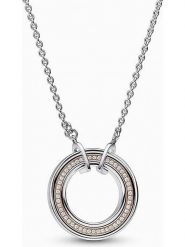 Pandora Srebrny naszyjnik z zawieszką - dł. 45 cm rozmiar: onesize. Szare naszyjniki damskie Pandora, z cyrkonią, srebrne. Za 424.95 zł.