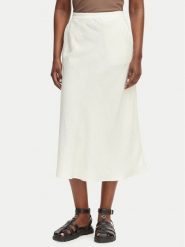 Gant Spódnica midi 4400231 Biały Regular Fit. Białe spódnice damskie Gant, bez wzorów, ze lnu, midi. Za 631.99 zł.