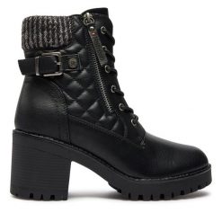 Botki Refresh. Czarne botki damskie Refresh, bez obcasa, na słupku, bez zapięcia. Za 289.99 zł.