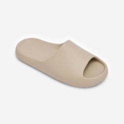 Second Life - Klapki basenowe Decathlon 500 Style - Stan Doskonały. Brązowe klapki damskie Decathlon, bez wzorów, z materiału, bez obcasa, bez zapięcia. Za 54.00 zł.