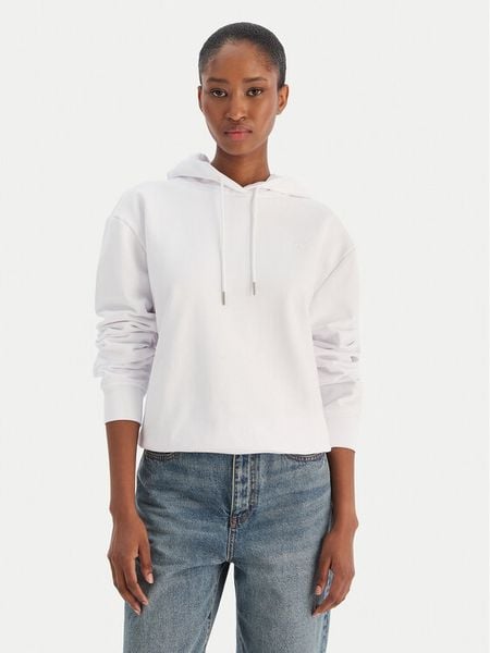 Calvin Klein Jeans Bluza Ls Monogram Terry Po LV047C224G Biały Regular Fit. Białe bluzy damskie Calvin Klein Jeans, xl, bez wzorów, z bawełny, bez kaptura. Za 264.99 zł.