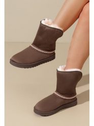 C'M Botki zimowe w kolorze brązowym rozmiar: 37. Brązowe botki damskie C'M, na zimę, bez obcasa, bez zapięcia. Za 108.99 zł.