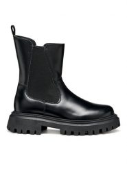 Geox Trapery J Maquinnens J56M6D 0CNNH C9999 S Czarny. Czarne kozaki dziewczęce Geox, bez wzorów, ze skóry, bez obcasa, bez zapięcia. Za 269.99 zł.
