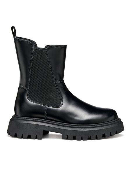 Geox Trapery J Maquinnens J56M6D 0CNNH C9999 S Czarny. Czarne kozaki dziewczęce Geox, bez wzorów, ze skóry, bez obcasa, bez zapięcia. Za 219.99 zł.