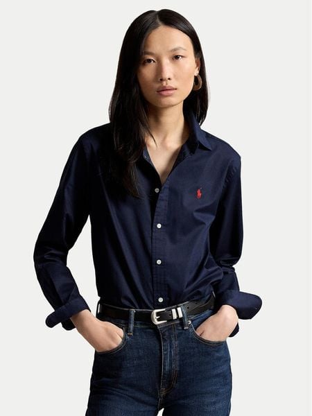 Polo Ralph Lauren Koszula 211A92177014 Granatowy Regular Fit. Niebieskie koszule damskie Polo Ralph Lauren, s, bez wzorów, z bawełny, bez kołnierzyka, bez ramiączek. Za 729.99 zł.