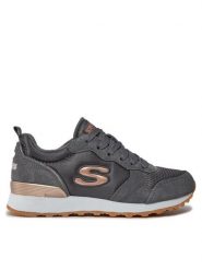 Skechers Sneakersy Goldn Gurl 111/CCL Szary. Szare obuwie sportowe damskie Skechers, z materiału, bez zapięcia. Za 199.99 zł.