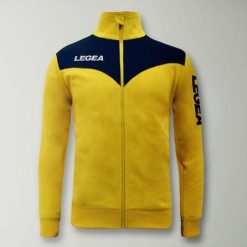 Kurtka treningowa junior Peru Specjal żółto-niebieska. Niebieskie kurtki damskie LEGEA, bez wzorów, bez kaptura. Za 72.00 zł.