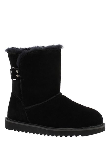 NICEBAY Skórzane botki zimowe "Blackbird" w kolorze czarnym rozmiar: 38. Czarne botki damskie NICEBAY, na zimę, z materiału, bez obcasa, bez zapięcia. Za 217.99 zł.