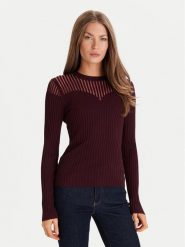 Morgan Sweter 252-MAMDO Bordowy Slim Fit. Czerwone swetry klasyczne damskie Morgan, s, z wiskozy, bez kołnierzyka. Za 189.98 zł.