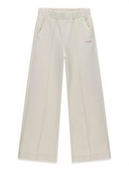 Guess Spodnie dresowe J6BB16 K7269 Kremowy Wide Leg. Białe spodnie dresowe dziewczęce Guess, z aplikacjami, z dresówki. Za 264.99 zł.