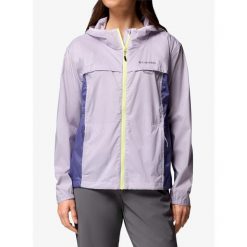 Kurtka wiatrówka damska Columbia Crested Canyon Windbreaker. Fioletowe kurtki damskie Columbia, bez wzorów, z softshellu, bez kaptura. Za 326.49 zł.