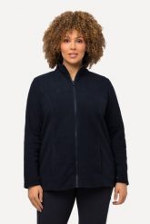 Damskie Bluza polarowa system modułowy do wpinania z recyklingu. Niebieskie bluzy damskie Ulla Popken, plus size, bez wzorów, z materiału, bez kaptura. Za 199.99 zł.