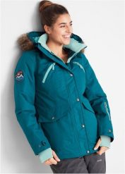 Kurtka funkcjonalna, nieprzemakalna. Niebieskie kurtki damskie bonprix, s, bez wzorów, z futra. Za 389.99 zł.