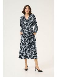 Kaffe Sukienka "Olga" w kolorze czarno-szarym rozmiar: 42. Czarne sukienki damskie Kaffe, bez wzorów, z tkaniny, klasyczne, bez ramiączek. Za 148.95 zł.