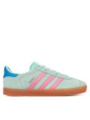 Adidas Sneakersy Gazelle JP7125 Zielony. Zielone buty sportowe dziewczęce Adidas, ze skóry, bez zapięcia. Za 279.99 zł.