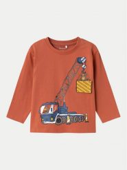 NAME IT Bluzka 13233674 Pomarańczowy Regular Fit. Brązowe t-shirty i koszulki chłopięce Name it, bez wzorów, z bawełny, bez kołnierzyka, bez ramiączek. Za 69.99 zł.