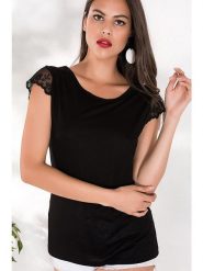 Milan Kiss Bluzka w kolorze czarnym rozmiar: XL. Czarne bluzki damskie Milan Kiss, xl, bez wzorów, z koronki, bez kołnierzyka, bez ramiączek. Za 114.44 zł.