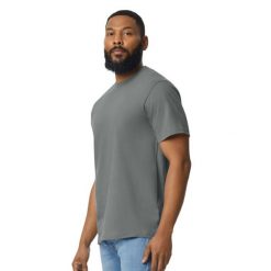 Koszulka Unisex Dla Dorosłych Softstyle Heather Midweight. Szare bluzki damskie GILDAN, xl, bez wzorów, bez kołnierzyka, bez ramiączek. Za 44.99 zł.
