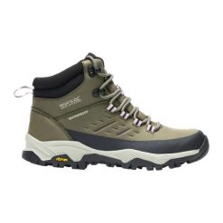 Damskie buty trekkingowe Regatta Blake. Zielone obuwie trekkingowe damskie Regatta, z materiału, bez zapięcia. Za 415.50 zł.
