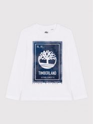 Timberland Bluzka T25T39 D Biały Regular Fit. Białe t-shirty i koszulki chłopięce Timberland, bez wzorów, z bawełny, bez kołnierzyka, bez ramiączek. Za 219.99 zł.