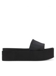 Calvin Klein Jeans Klapki Flatform Sandal Slide In Nylon YW0YW01791 Czarny. Czarne klapki damskie Calvin Klein Jeans, bez wzorów, z jeansu, bez obcasa, bez zapięcia. Za 199.99 zł.