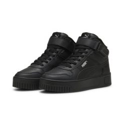 Damskie sneakersy Carina Street Mid WTR PUMA Black Silver Metallic. Czarne obuwie sportowe damskie Puma, z materiału, bez zapięcia, trekkingowe. Za 269.00 zł.
