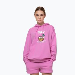 Bluza damska Pitbull Rest In Pink Hooded. Czerwone bluzy damskie PITBULL, l, bez wzorów, z bawełny, bez kaptura. Za 229.99 zł.