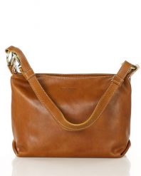 Shopperka skórzana MARCO MAZZINI camelowa 414a. Brązowe kuferki damskie ze skóry, do ręki, bez dodatków. Za 436.00 zł.